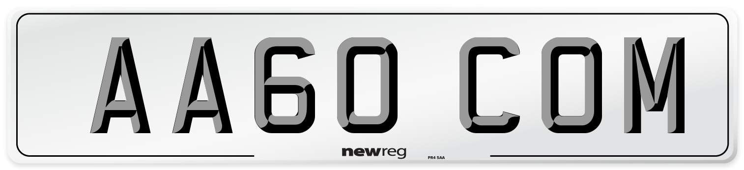 AA60 COM Number Plate from New Reg